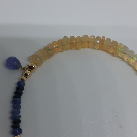 COPY - Opal( welo Ethiopian) blue sapphire tanzanite 24 k - Picture 7 of 8